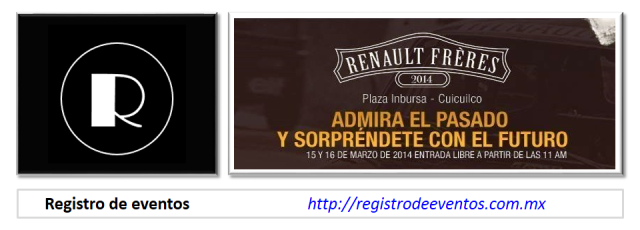 registro de eventos, RENAULT FRERES 2014