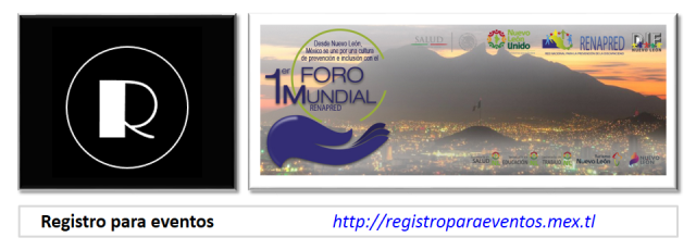 registro para eventos, 1er Foro Mundial Renapred