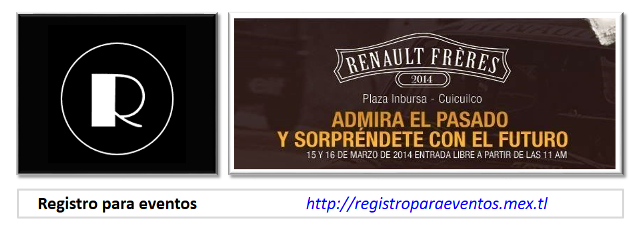 registro para eventos, RENAUL FRERES 2014